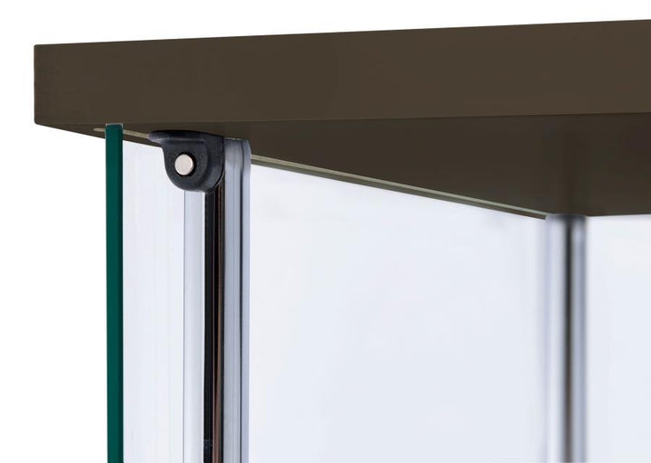 Bellatrix - 4 - Shelf Clear Glass Curio Cabinet - Cappuccino Curio Cabinet modern furniture Contempo Furniture
