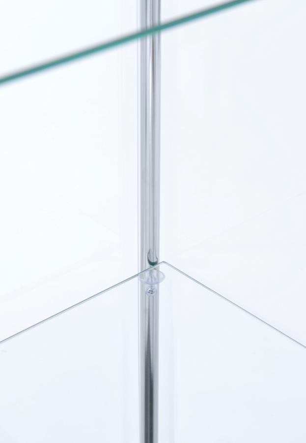 Bellatrix - 4 - Shelf Clear Glass Curio Cabinet - White Curio Cabinet modern furniture Contempo Furniture