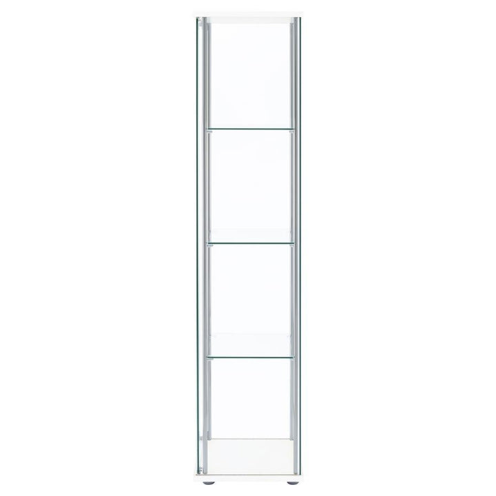 Bellatrix - 4 - Shelf Clear Glass Curio Cabinet - White Curio Cabinet modern furniture Contempo Furniture