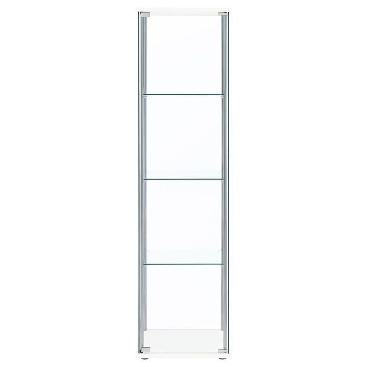 Bellatrix - 4 - Shelf Clear Glass Curio Cabinet - White Curio Cabinet modern furniture Contempo Furniture