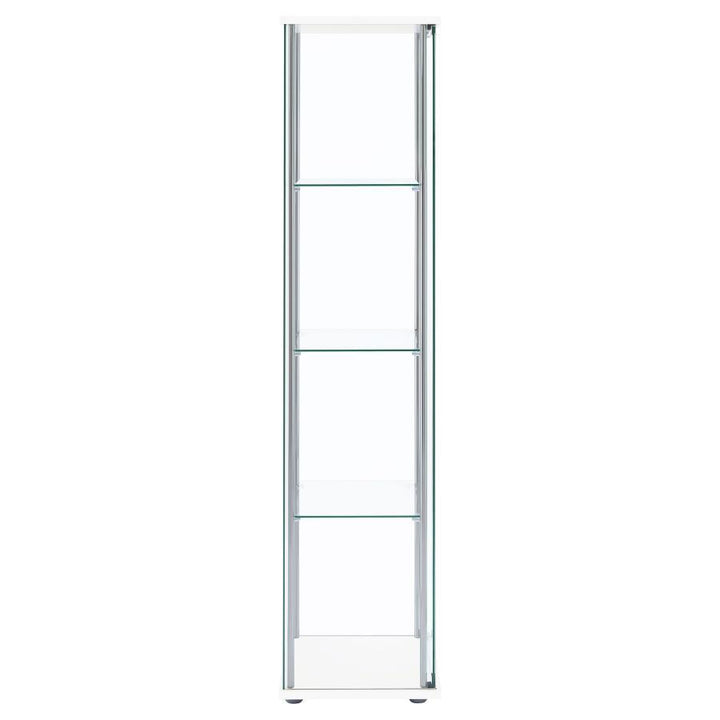 Bellatrix - 4 - Shelf Clear Glass Curio Cabinet - White Curio Cabinet modern furniture Contempo Furniture