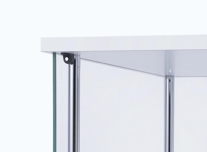 Bellatrix - 4 - Shelf Clear Glass Curio Cabinet - White Curio Cabinet modern furniture Contempo Furniture