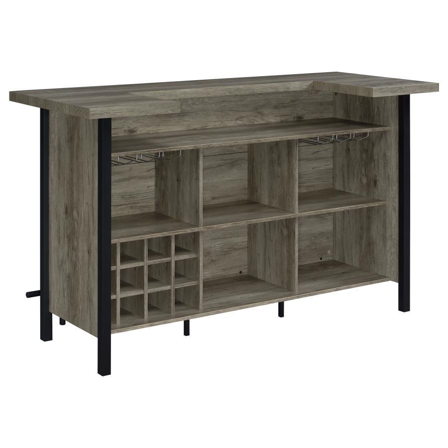 Bellemore - Freestanding Home Bar Wine Cabinet - Gray Driftwood Wine Cabinet modern furniture Contempo Furniture