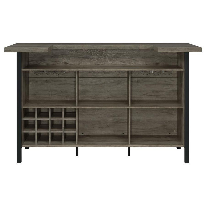 Bellemore - Freestanding Home Bar Wine Cabinet - Gray Driftwood Wine Cabinet modern furniture Contempo Furniture