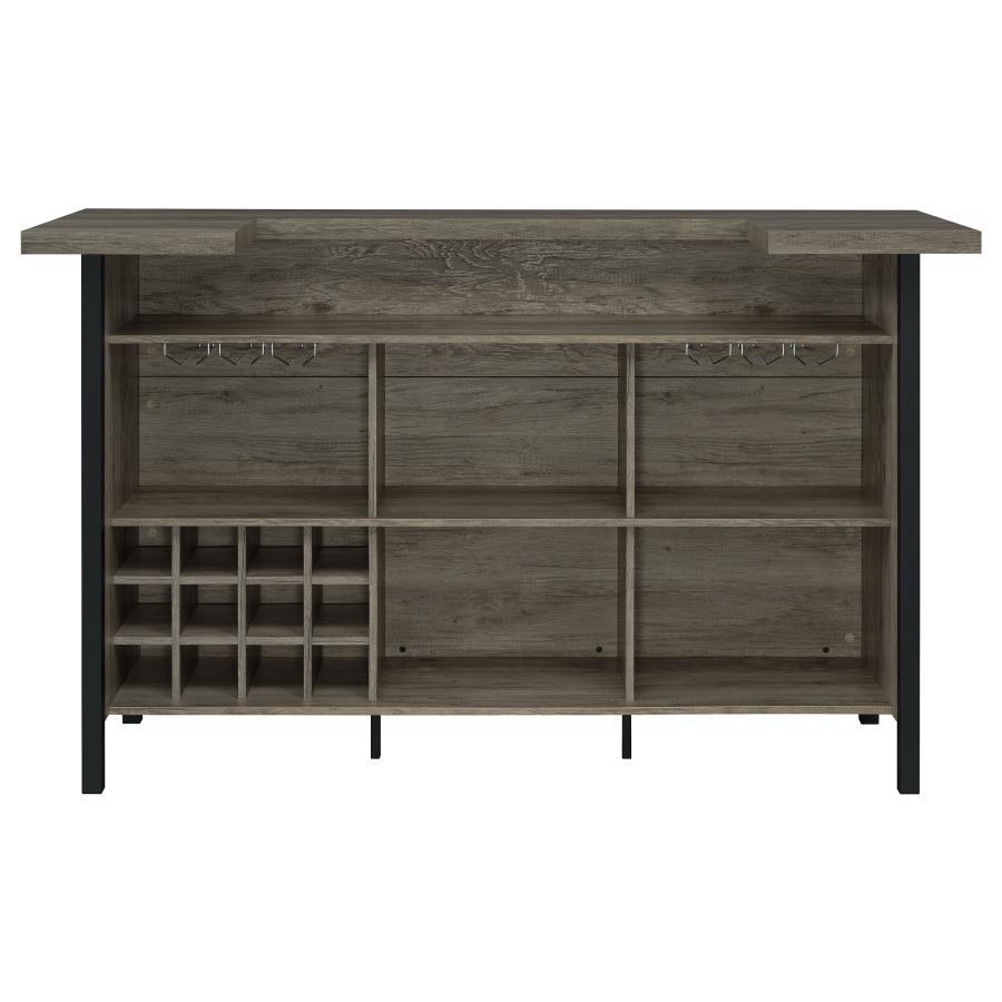 Bellemore - Freestanding Home Bar Wine Cabinet - Gray Driftwood Wine Cabinet modern furniture Contempo Furniture