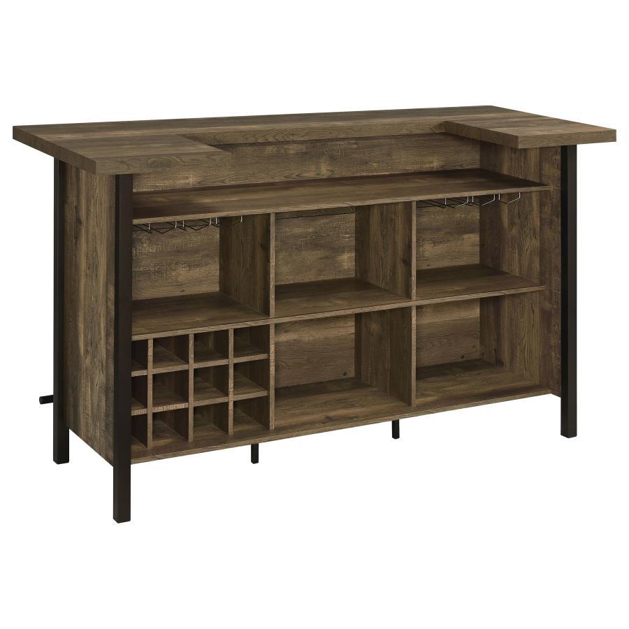 Bellemore - Freestanding Home Bar Wine Cabinet - Rustic Oak Wine Cabinet modern furniture Contempo Furniture