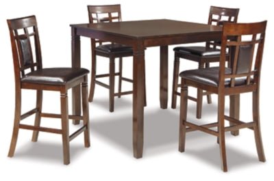 Bennox Counter Height Dining Table and Bar Stools (Set of 5) - Dark Brown | Ashley Furniture