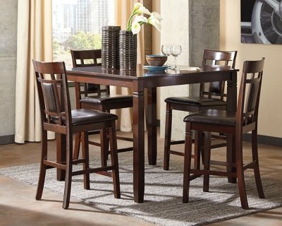 Bennox Counter Height Dining Table and Bar Stools (Set of 5) - Dark Brown 5 Piece Dining Room Set modern furniture Contempo Furniture