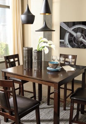 Bennox Counter Height Dining Table and Bar Stools (Set of 5) - Dark Brown 5 Piece Dining Room Set modern furniture Contempo Furniture
