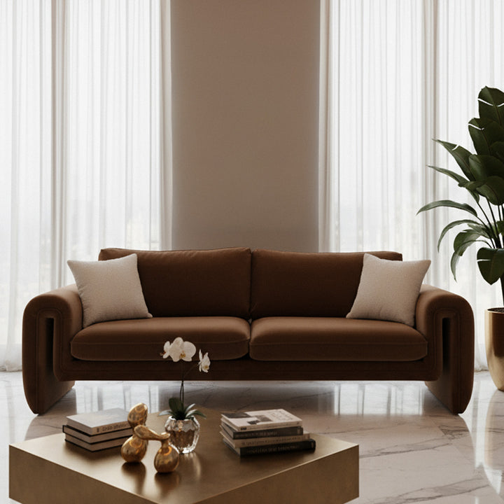Bentley - Modern Brown Velvet Sofa