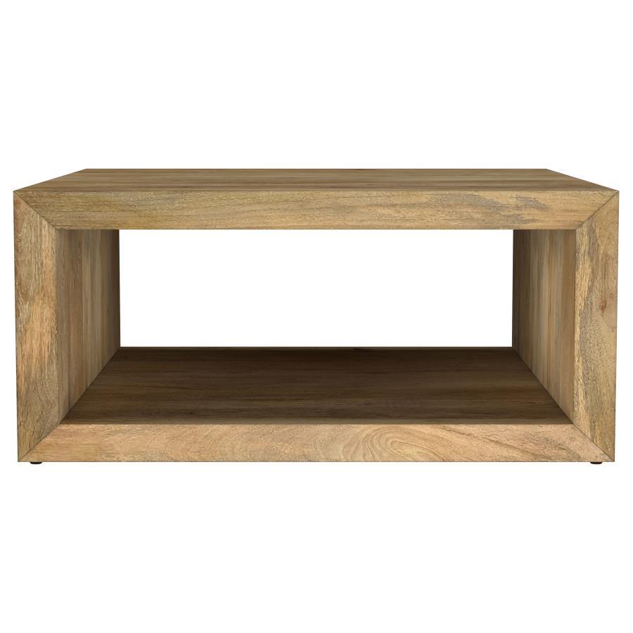 Benton - Square Solid Mango Wood Coffee Table - Natural Coffee Table modern furniture Contempo Furniture