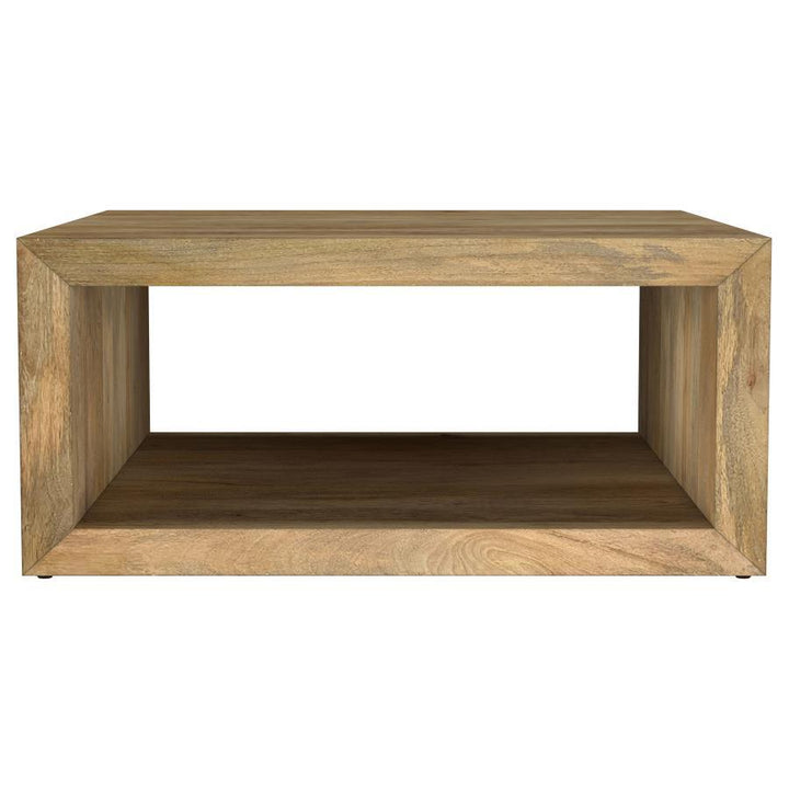 Benton - Square Solid Mango Wood Coffee Table - Natural Coffee Table modern furniture Contempo Furniture