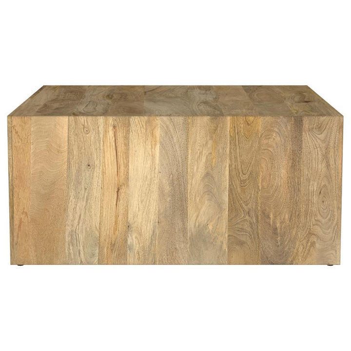 Benton - Square Solid Mango Wood Coffee Table - Natural Coffee Table modern furniture Contempo Furniture