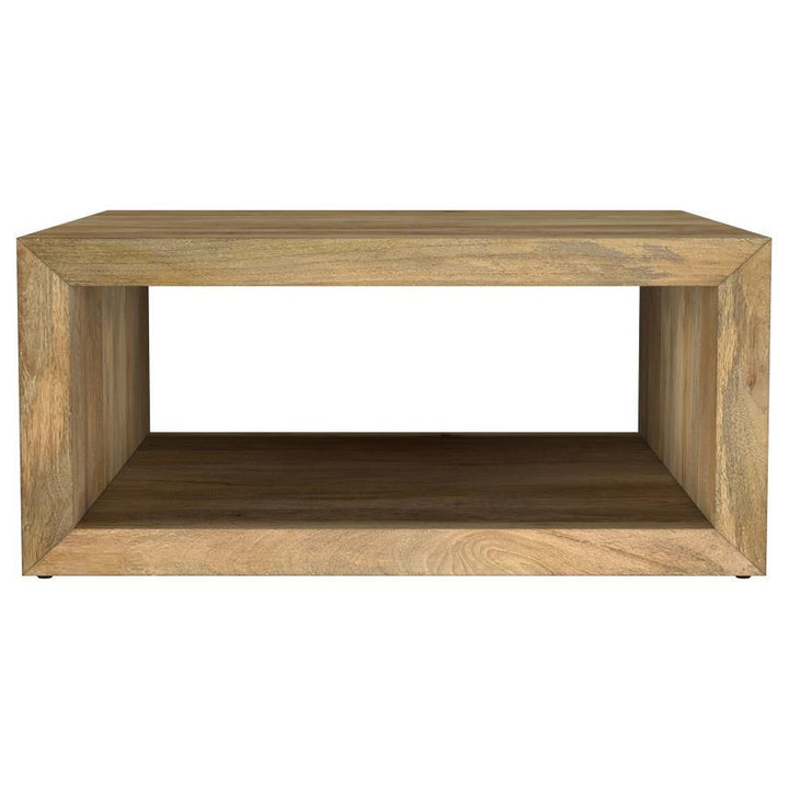Benton - Square Solid Mango Wood Coffee Table - Natural Coffee Table modern furniture Contempo Furniture