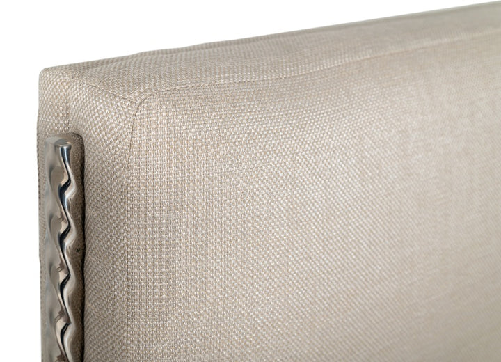 Bergeron - Contemporary Cream Woven Fabric Bed