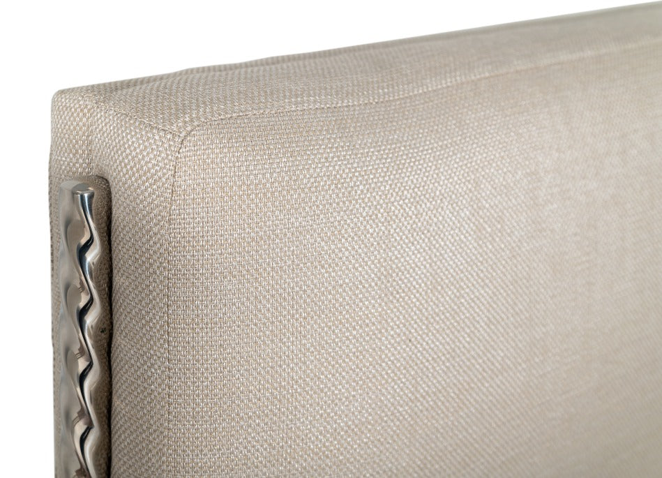 Bergeron - Contemporary Cream Woven Fabric Bed