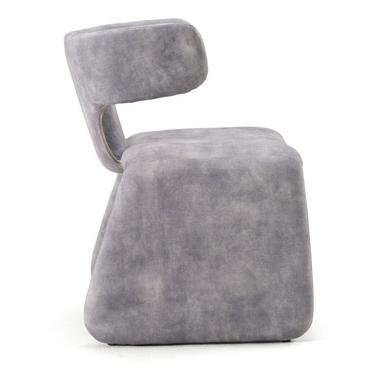Bergman - Modern Grey-Blue Velvet Dining Chair