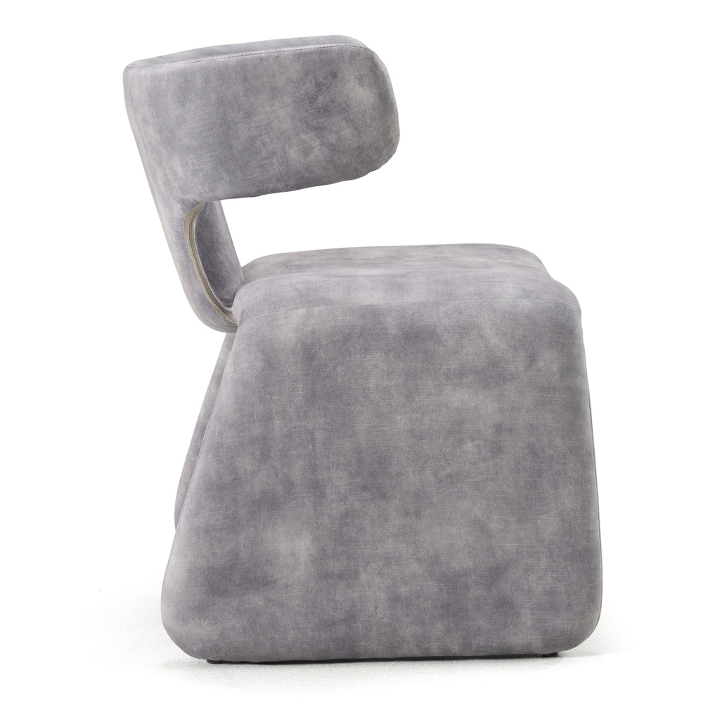 Bergman - Modern Grey-Blue Velvet Dining Chair