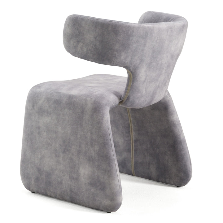 Bergman - Modern Grey-Blue Velvet Dining Chair