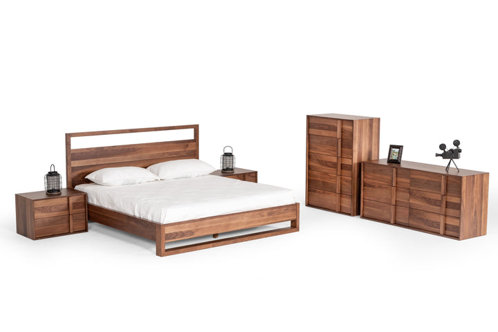 Eastern King Nova Domus Berlin  Modern Walnut Bed