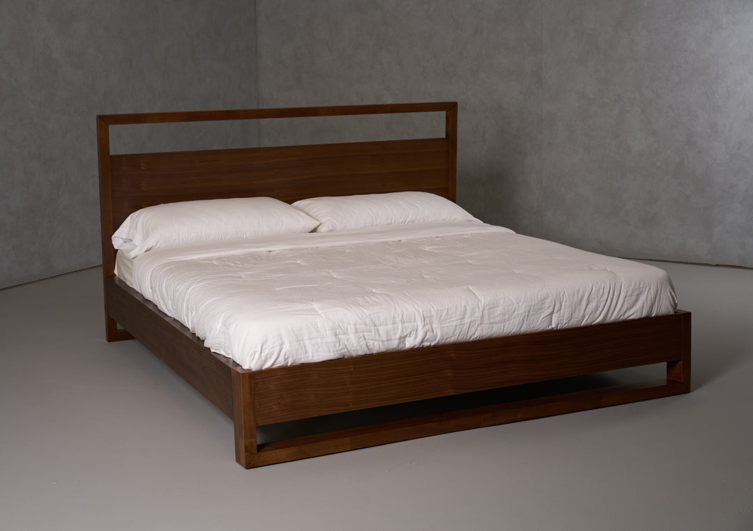 Berlin  Modern Walnut Bed