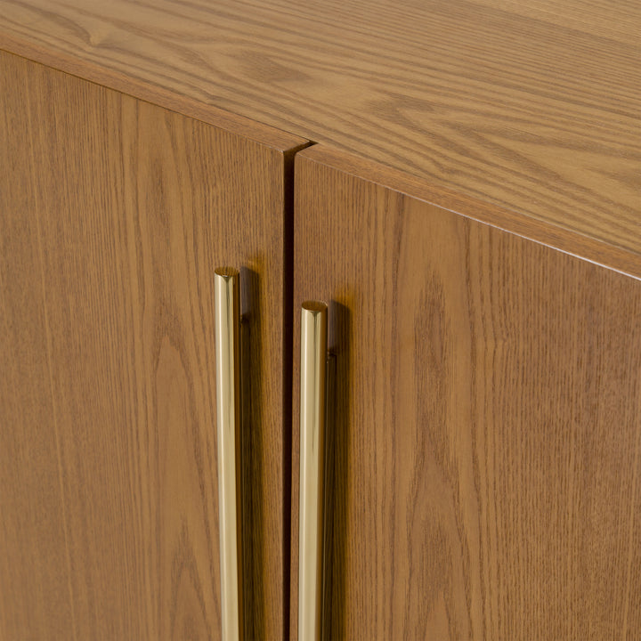 Bernard Mid-Century Modern Walnut &amp; Gold Buffet