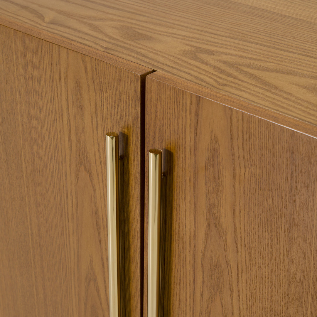 Bernard Mid-Century Modern Walnut & Gold Buffet