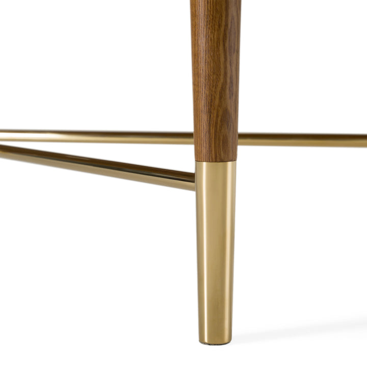 Bernard Mid-Century Modern Walnut &amp; Gold Buffet