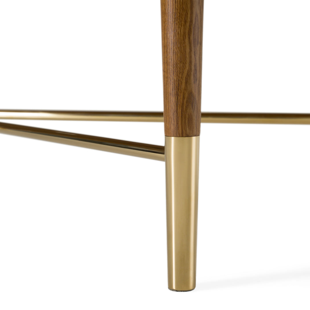 Bernard Mid-Century Modern Walnut & Gold Buffet
