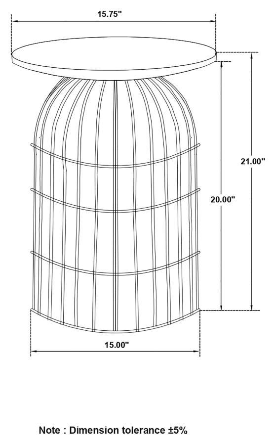 Bernardo - Round Wire Frame Side Table - Natural And Gunmetal Side Table modern furniture Contempo Furniture