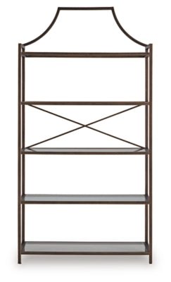 Bernonly 72" Bookcase - Bronze Etageres modern furniture Contempo Furniture