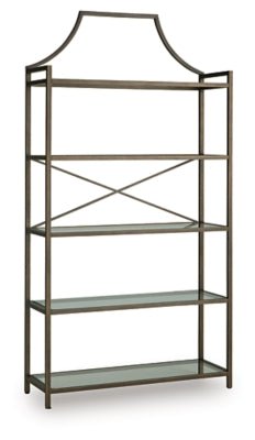 Bernonly 72" Bookcase - Bronze Etageres modern furniture Contempo Furniture