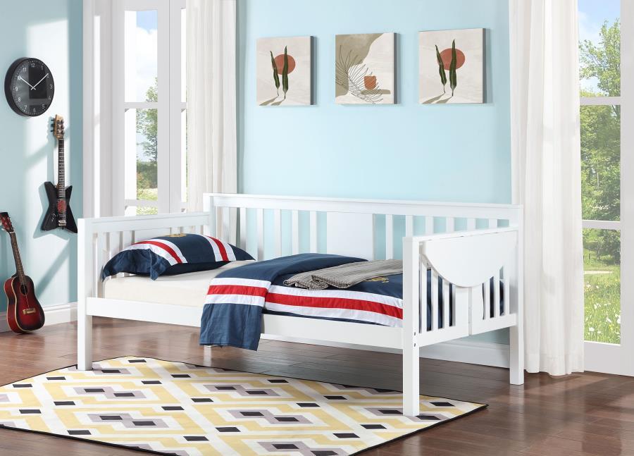 Bethany - Wood Twin Daybed With Drop - Down Tables - White DayBed modern furniture Contempo Furniture