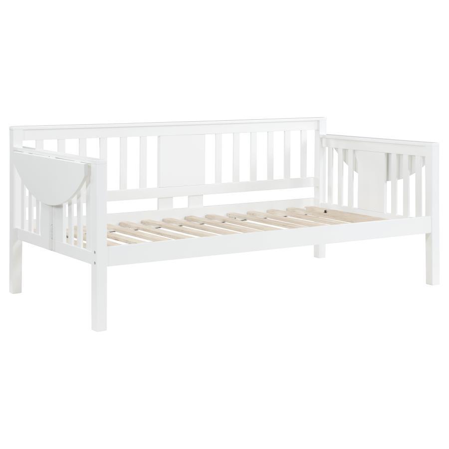 Bethany - Wood Twin Daybed With Drop - Down Tables - White DayBed modern furniture Contempo Furniture