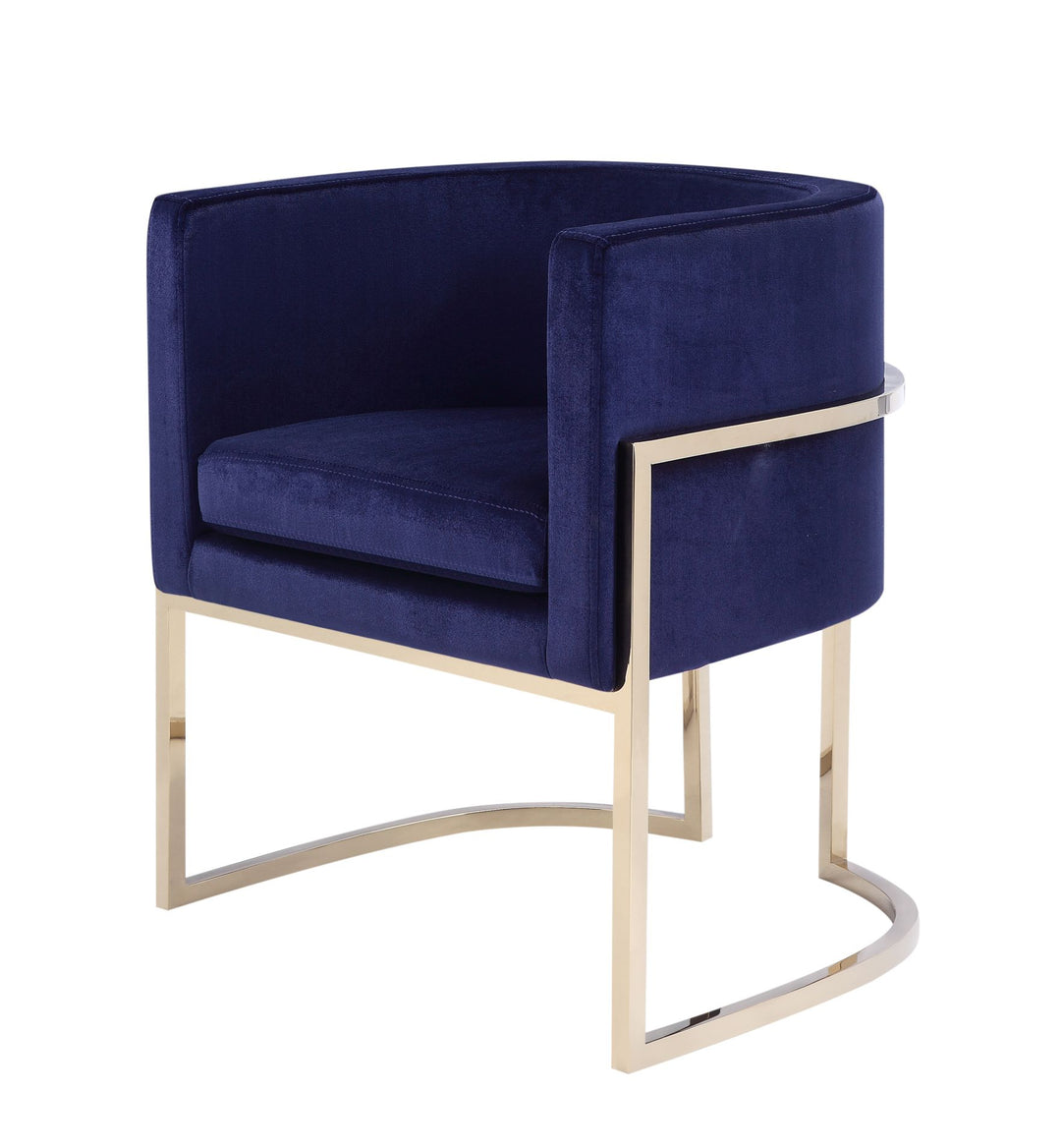 Betsy  Modern Navy Blue Velvet + Gold Kids Chair