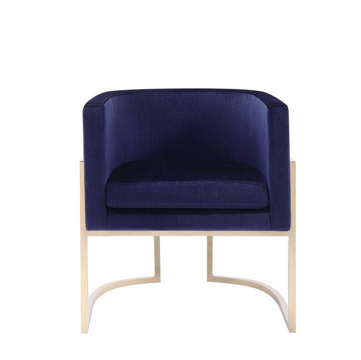 Betsy  Modern Navy Blue Velvet + Gold Kids Chair