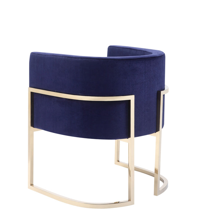 Betsy  Modern Navy Blue Velvet + Gold Kids Chair