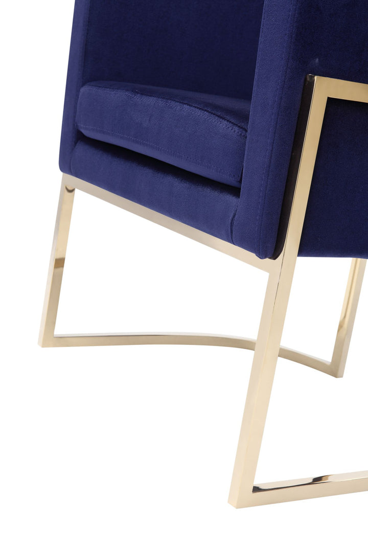 Betsy  Modern Navy Blue Velvet + Gold Kids Chair