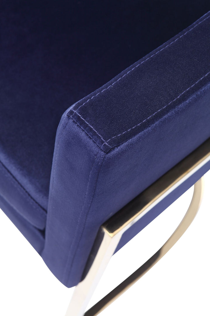 Betsy  Modern Navy Blue Velvet + Gold Kids Chair