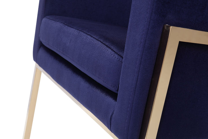 Betsy  Modern Navy Blue Velvet + Gold Kids Chair