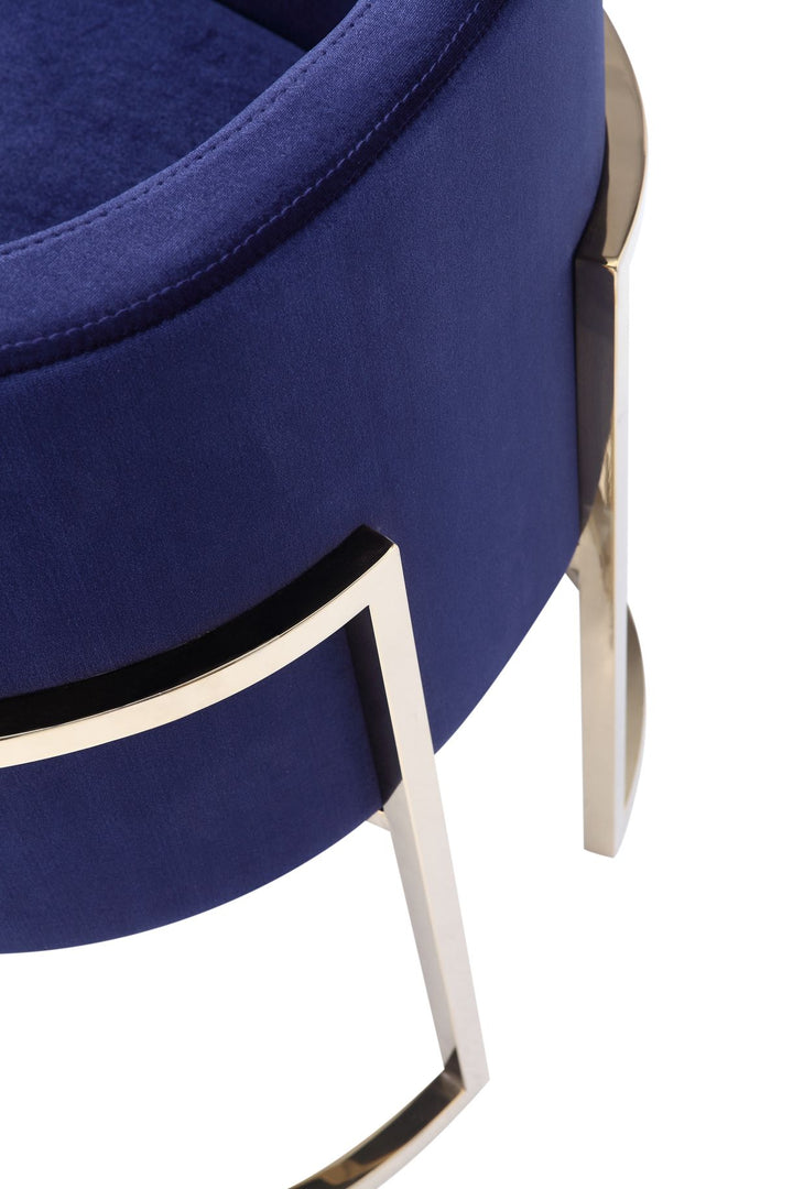 Betsy - Modern Navy Blue Velvet  Gold Kids Chair