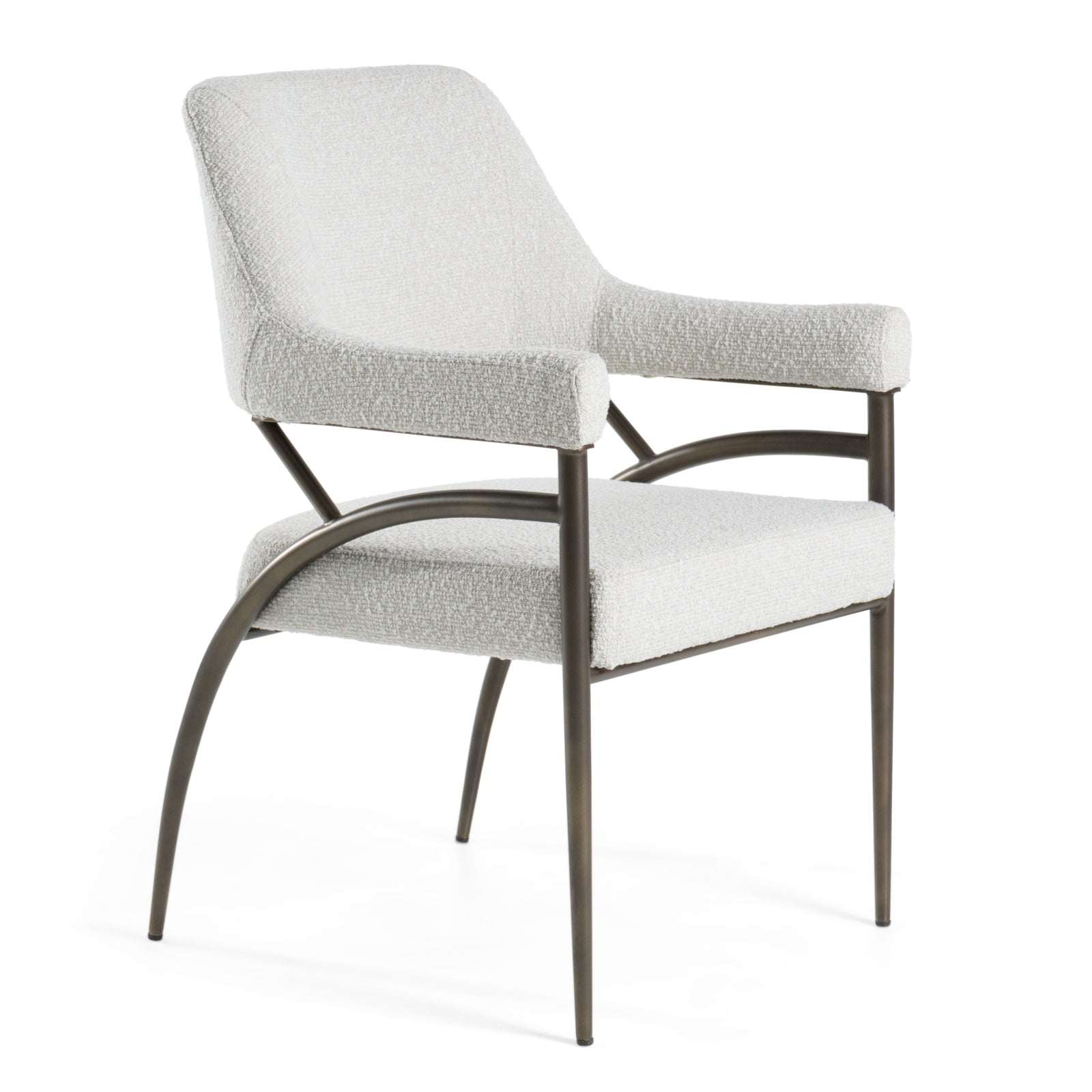 Betty - Modern Off-White Fabric  Bronze Dining Chair