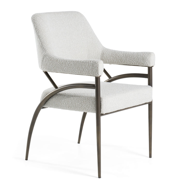 Betty  Modern OffWhite Fabric + Bronze Dining Chair