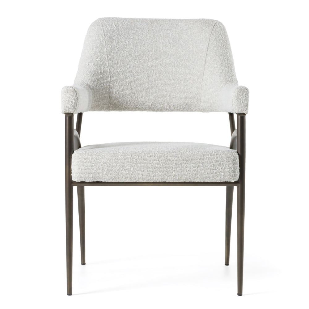 Betty - Modern Off-White Fabric + Bronze Dining Chair - View 2
