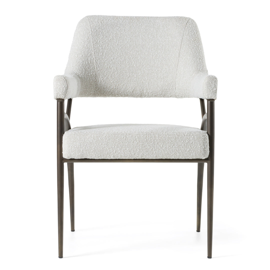 Betty - Modern Off-White Fabric + Bronze Dining Chair