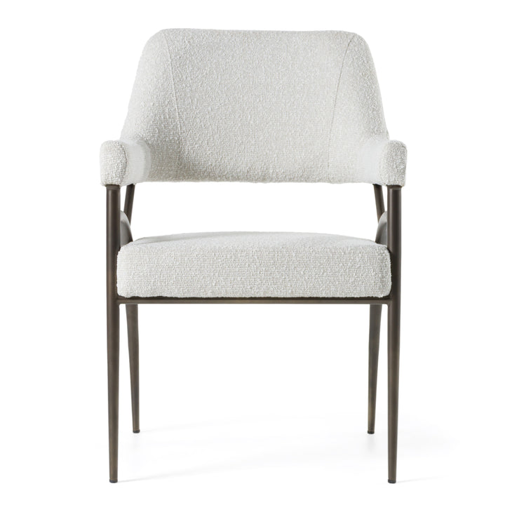 Betty  Modern OffWhite Fabric + Bronze Dining Chair