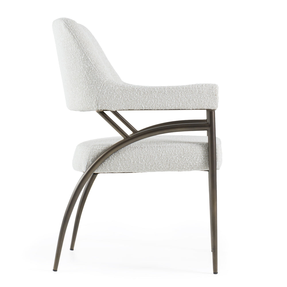 Betty - Modern Off-White Fabric + Bronze Dining Chair - View 3