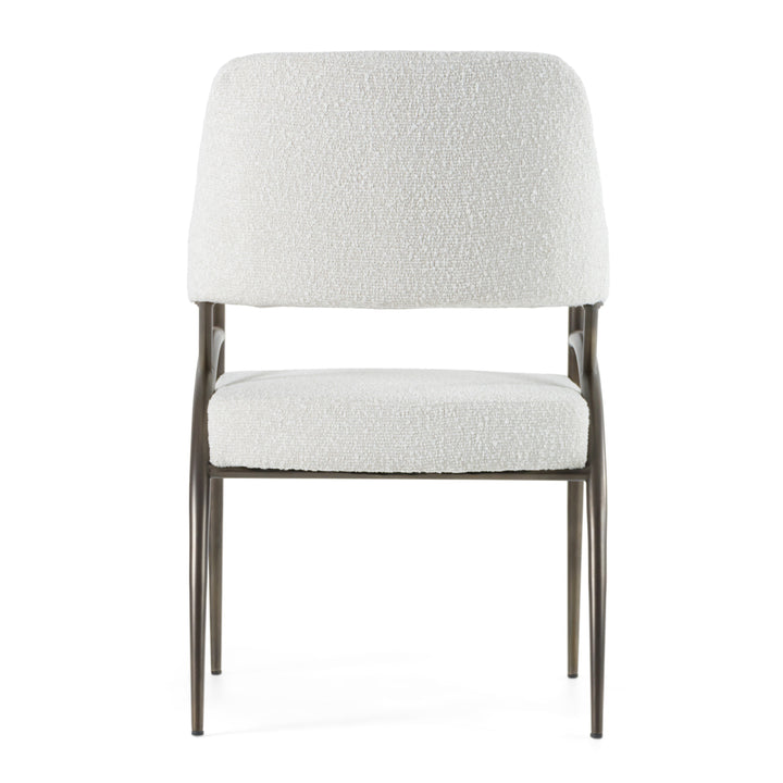 Betty - Modern Off-White Fabric + Bronze Dining Chair