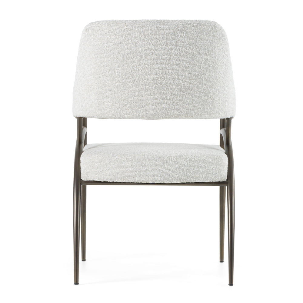 Betty - Modern Off-White Fabric + Bronze Dining Chair - View 4