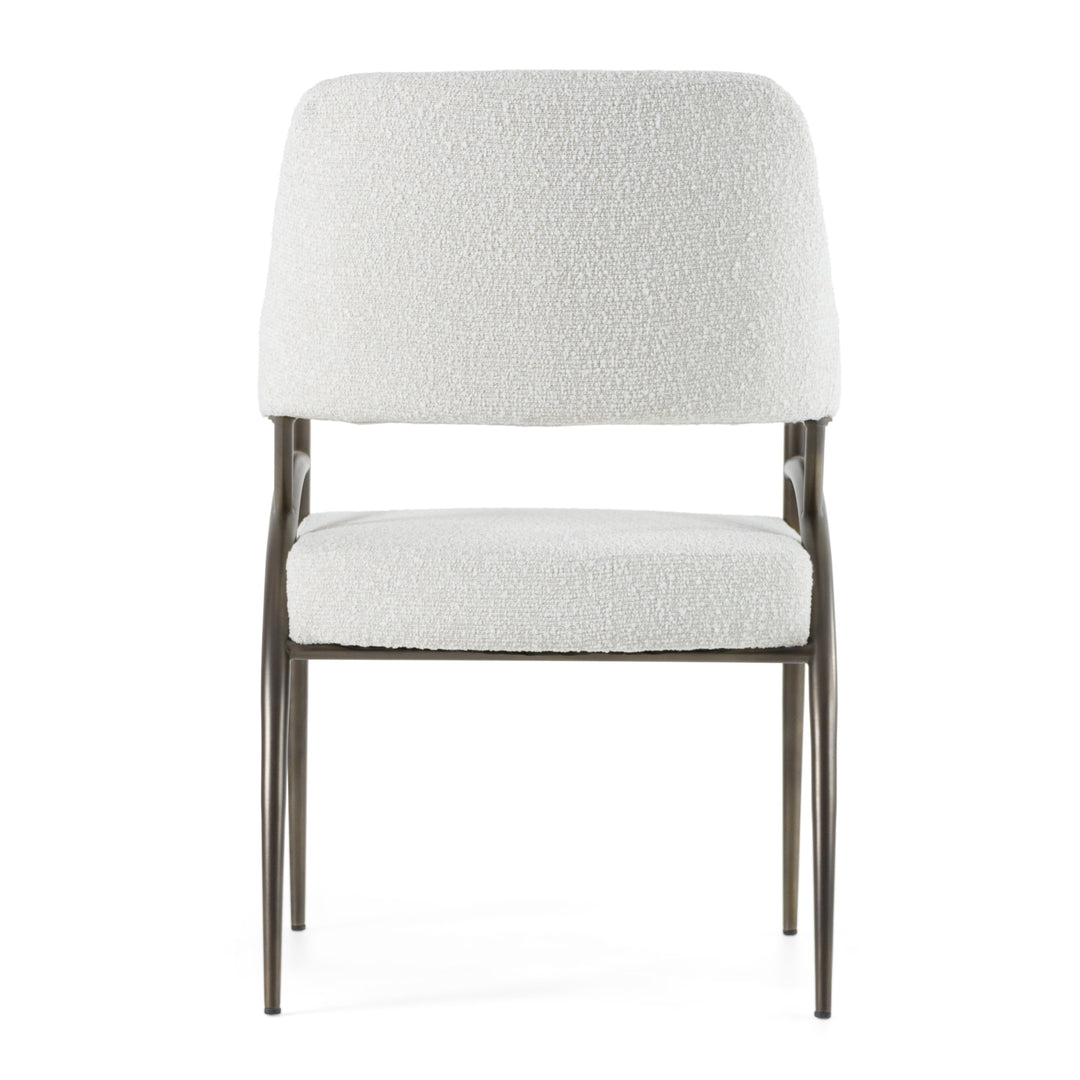 Betty - Modern Off-White Fabric + Bronze Dining Chair